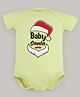 FFlirtygo Christmas Theme Cotton Half Sleeves Baby Santa Printed Onesie - Green