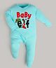 FFlirtygo Christmas Theme Cotton Full Sleeves Baby Elf Printed Romper - Turquoise