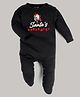 FFlirtygo Christmas Theme Cotton Full Sleeves Santa Favourite Printed Romper - Black