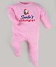 FFlirtygo Christmas Theme Cotton Full Sleeves Santa Favourite Printed Romper - Pink