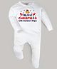 FFlirtygo Christmas Theme Cotton Full Sleeves My First Christmas With Mumma Papa Printed Romper - White