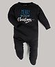 FFlirtygo Christmas Theme Cotton Full Sleeves Merry Little Christmas Printed Romper - Black