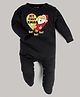 FFlirtygo Christmas Theme Cotton Full Sleeves My First Xmas Printed Romper - Black