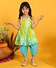 Saka Designs By Sapna Sleeveless Tie Dye & Foil Striped Kurta Dhoti Set - Blue