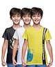 Kiddopanti Cotton Jersey Pack Of 3 Half Sleeves Peace & Good Times Text Printed Tees - Multi Colour