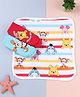 Babyhug Disney Interlock Knit  Hand and Face Towels with Winnie The Pooh & Friends Graphic Print Pack of 3 L 28 x B 28 cm -Red Light Blue & White