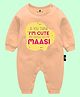 The Peppy Tend 100% Cotton Full Sleeves If You Think Im Cute You Should See My Masi Text Printed Romper - Peach