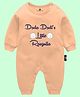 The Peppy Tend 100% Cotton Full Sleeves Dada Dadis Little Rasgulla Text Printed Romper - Peach