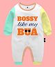The Peppy Tend 100% Cotton Full Sleeves Bossy Like My Bua Text Printed Romper - Multi Colour