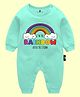 The Peppy Tend 100% Cotton Full Sleeves I M the Rainbow After The Storm Text Printed Romper - Green