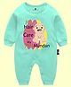 The Peppy Tend 100% Cotton Full Sleeves No Hair Dont Care Its My First Mundan Text Printed Romper - Sea Green