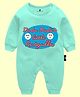 The Peppy Tend 100% Cotton Full Sleeves Dadu Dadis Little Rasgulla Text Printed Romper - Sea Green