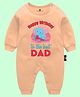 The Peppy Tend 100% Cotton Full Sleeves Happy Birthday To The Best Dad Text Printed Romper - Peach