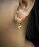 Digital Dress Room Gold-Plated CZ Light Peach Stone Heart AD Drop Earrings | Jewelry for Women | Party | Daily Wear