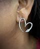 Digital Dress Room Silver-Plated & CZ Heart Shaped Stud Earrings | Festive Jewelry for Women | Party Wear | Daily Wear