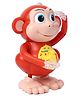 House of kids Monkey Toy with Light & Musical features Hand Flapping  - Red