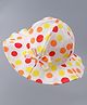 Babyhug Cotton Bucket Hat with Polka Dots Print & Bow Applique  - Red
