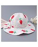 Babyhug Cotton Bucket Hats with Bow Applique & Carrot Print - Red