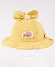 Babyhug Cotton Bucket Hat with Bow Applique & Bunny Patch - Yellow