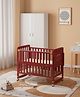 6 in 1 Baby Cot with Rocking Function, Parent Bed Attachment, Study Table, Diaper Changing Station & Storage - Non-Toxic Finish - Sustainable New Zealand Pinewood - Convertible - Long Next to Bed Crib - Safe & Versatile for 0 to 3 Years - Tan