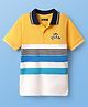 Pine Kids Cotton Knit Half Sleeves Cut & Sew Polo T-Shirt with Team Text Embroidery - Yellow