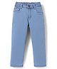 Kookie Kids Denim Woven Full Length Washed Jeans With Stretch - Blue