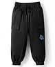Pine Kids Cotton Elastane Woven Full Length Trouser with Cargo Pocket & Patch Detailing - Black