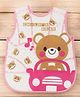 Yellow Bee PVC Adorable Bear-Themed Waterproof Bib for Girls, Pink