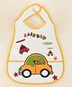 Yellow Bee PVC Rainbow Car-Themed Waterproof Baby Bib for Boys- Yellow