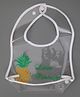 Yellow Bee PVC Clear Waterproof Baby Bib with Pineapple Print and Spill-Catch Pocket for Boys- Transparent