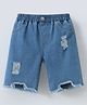 Mark & Mia Cotton Distressed Washed Shorts - Blue