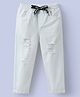 Mark & Mia Cotton Full Length Distresses Trouser - White