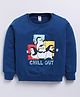 Nottie Planet Loopknit Cotton Full Sleeves Penguin Printed Sweatshirt - Navy Blue