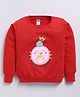 Nottie Planet Loopknit Cotton Full Sleeves Bulb Printed Sweatshirt - Red