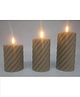 Party Perfetto LED Grey Wax Candles (Pack of 3)