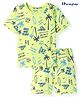 Honeyhap Premium 100%    Cotton Knit Short Night Suit   With Bio Finish Beach Theme Print - Sunny Lime