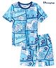 Honeyhap Premium 100%    Cotton Knit Shorts Night Suit With Beach Theme Print - Blue