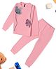 Earth Conscious Blended Full Sleeves Floral Printed Coordinating Tee & Joggers Set - Peach
