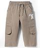 Kookie Kids Cotton Woven Knee Length Bermuda with Sport Theme Text Print - Tan