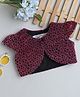 Many frocks & Velvet Cap Sleeves Leapord Printed Crop Shrug - Magenta & Black