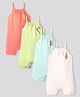 Bonfino 100% Cotton Knit Singlet Sleeves Rompers With Fruit Print Pack of 4 - Multicolor