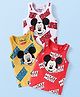 Babyhug Disney Interlock Knit Sleeveless Vests With Mickey Mouse Graphics Pack of 3 - Red Yellow & White
