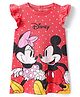 Babyhug Disney Single Jersey Knit Sleeveless Nighty With Mickey & Minnie Graphics - Red