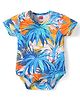Babyhug 100% Cotton Knit Half Sleeves Tropical Printed Onesie - Light Blue