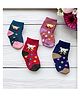 Ziory Pack of 4 Bear & Dots Designed Socks - Multi Colour