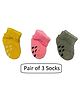Ziory Pack Of 3 Watermelon Seeds Designed Socks - Yellow Pink & Grey