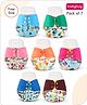 Babyhug Reusable Cloth Diaper with Contrast Flap and Insert Pack of 7 | Washable & Eco-friendly| Adjust to Suit Waist Size| Easy Snap Buttons| Soft & Skin Friendly| High Absorbency Inserts