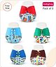 Babyhug Reusable Cloth Diaper with Contrast Flap and Insert Pack of 5 | Washable & Eco-friendly| Adjust to Suit Waist Size| Easy Snap Buttons| Soft & Skin Friendly| High Absorbency Inserts