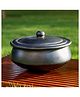 Swadeshi Blessings Unglazed Clay Handi Handmade Earthen Kadai Clay Pot For Cooking & Serving with Lid 2.8 Litres -  Black