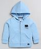 giniekids Cotton Lycra Full Sleeves Solid Hoodies - Blue